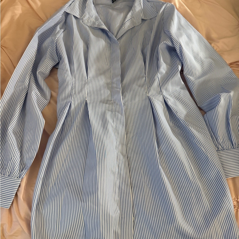 Striped button down dress